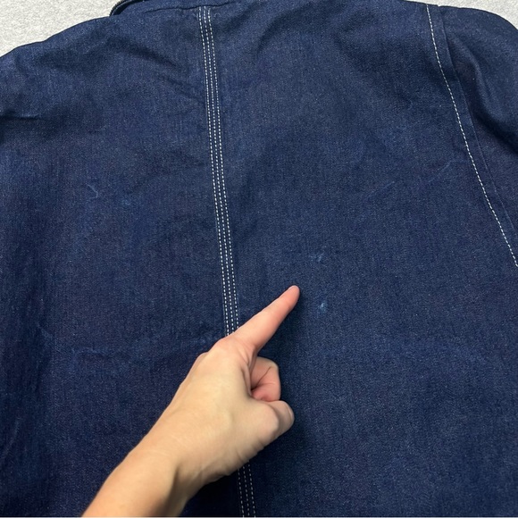 Carhartt Chore Jacket Mens 44 Blue Denim Blanket Lined Coat USA 8LC Vtg 80s - Picture 9 of 9